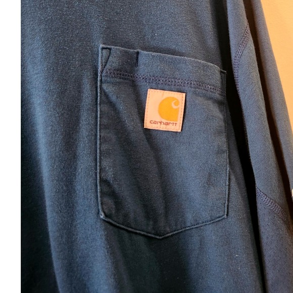 Carhartt Force Shirt Mens XL Blue Relaxed‎ Fit Pocket Tee Workwear Performance - Picture 2 of 8